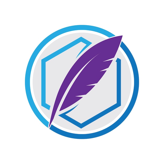 Diseño de ilustraciones de las imágenes del logotipo de la pluma