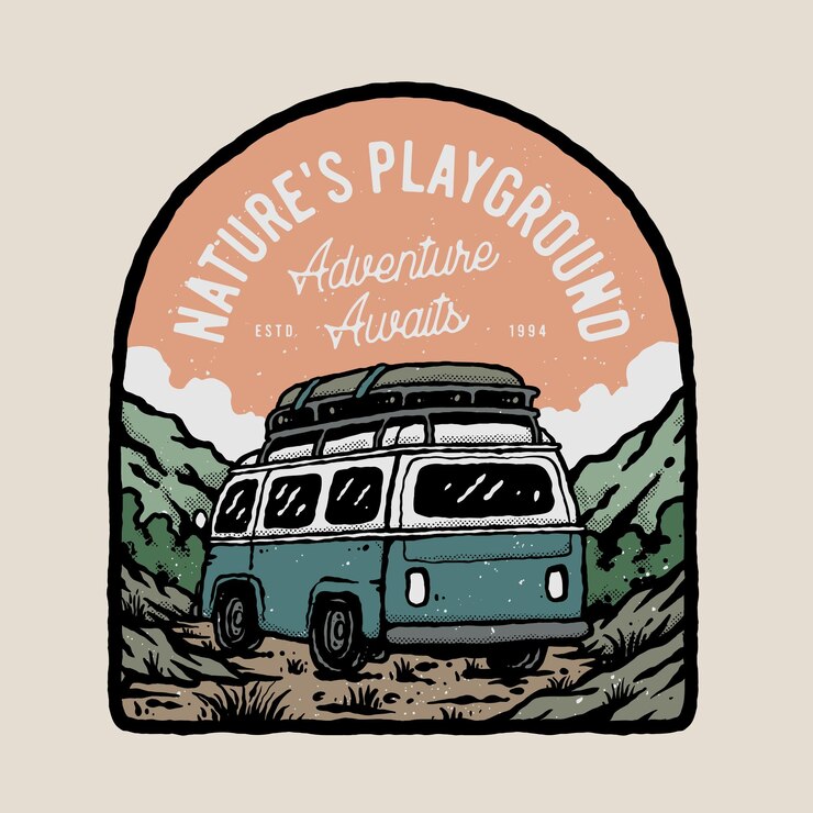 Vector diseño de ilustraciones de insignias al aire libre vintage retro vectorial