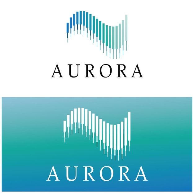 diseño de ilustraciones de logotipos de aurora para marcas comerciales empresas plantilla vectorial de entretenimiento
