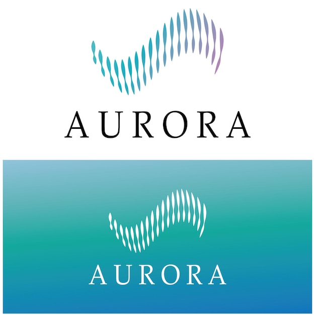 diseño de ilustraciones de logotipos de aurora para marcas comerciales empresas plantilla vectorial de entretenimiento