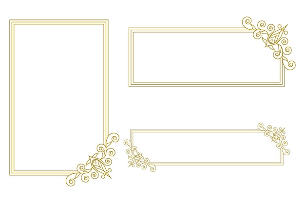 Diseño de ilustraciones de marcos elegantes de época