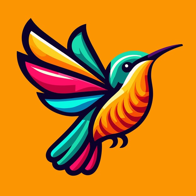 Vector diseño de ilustraciones de la mascota del logotipo del colibrí vectorial generative ai