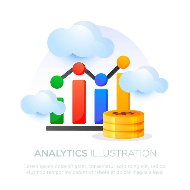 Diseño de ilustraciones de negocios analíticos para dispositivos móviles o sitios web