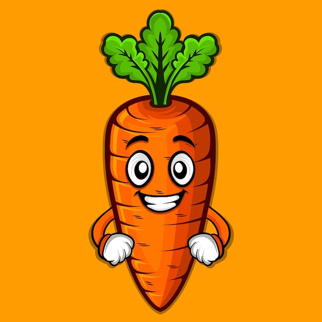 Diseño de ilustraciones de personajes de zanahorias vegetales