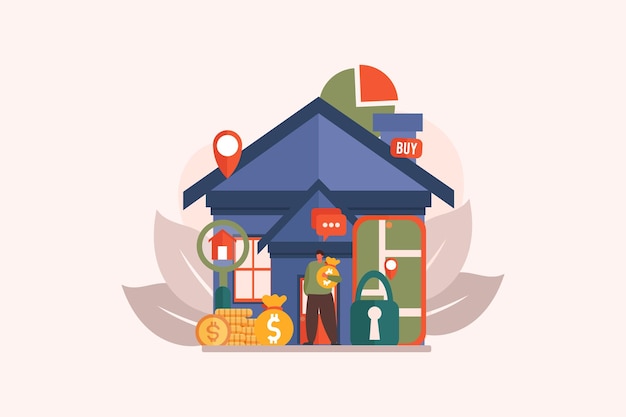 Diseño de ilustraciones de pisos inmobiliarios