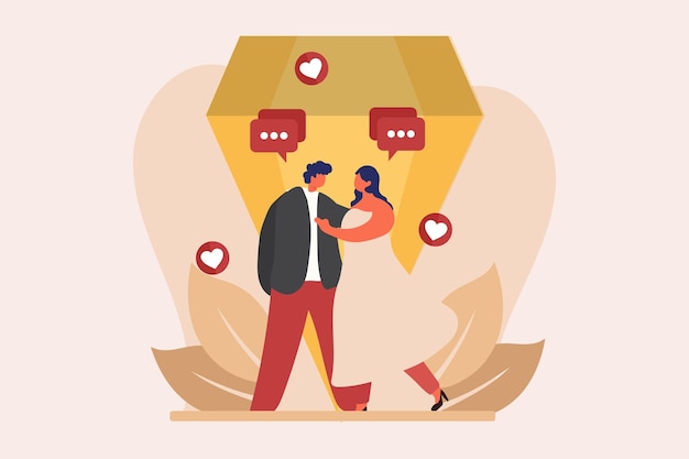 Diseño de ilustraciones planas para el día de la boda