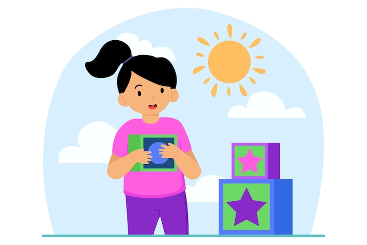 Vector diseño de ilustraciones planas para el día feliz de los niños