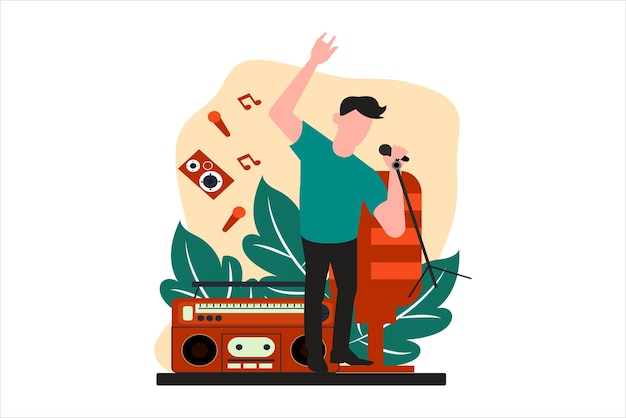 Vector diseño de ilustraciones planas para el día mundial de la música