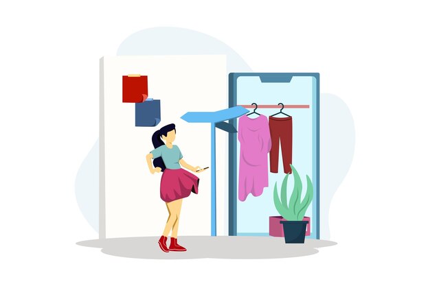 Diseño de ilustraciones planas de estilo de moda