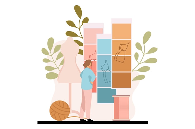 Diseño de ilustraciones planas de estilo de moda