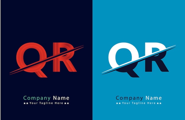 Diseño de ilustraciones de la plantilla de la letra QR del logotipo