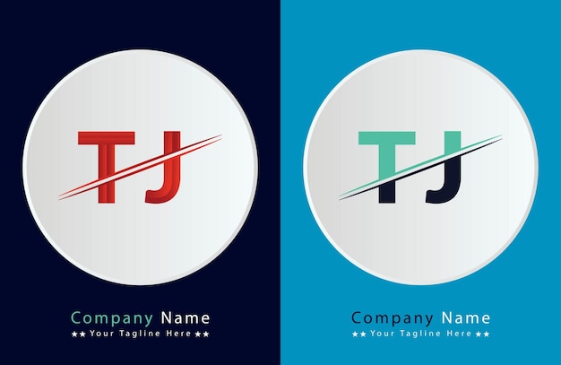 Vector diseño de ilustraciones de la plantilla de la letra tj logo