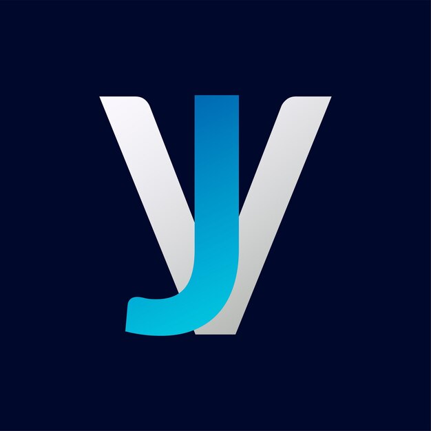Diseño de ilustraciones de la plantilla de letras del logotipo de JV