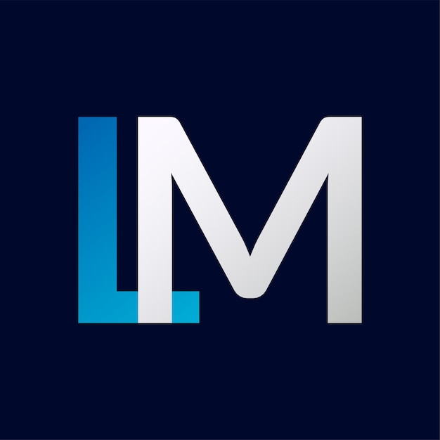 Diseño de ilustraciones para la plantilla de letras del logotipo LM