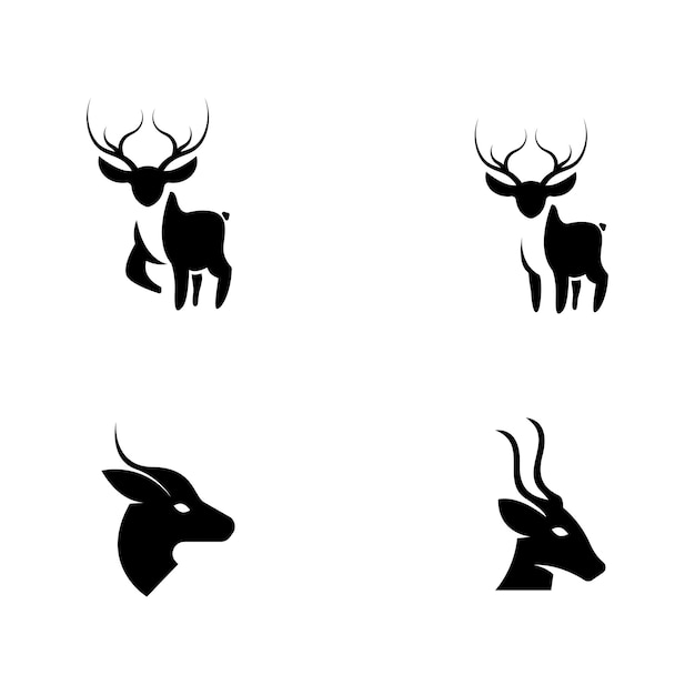 Diseño de las ilustraciones de la plantilla del logotipo de Deer Antlers