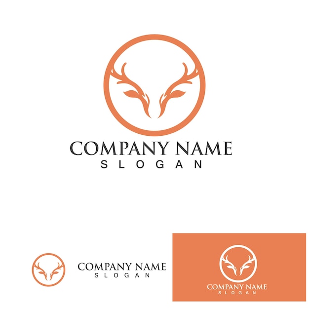 Diseño de las ilustraciones de la plantilla del logotipo de Deer Antlers
