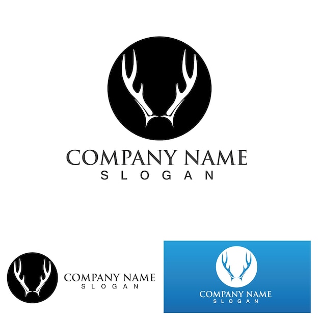Diseño de las ilustraciones de la plantilla del logotipo de Deer Antlers