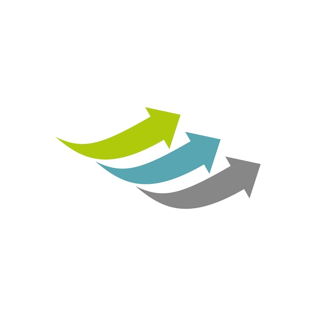 Diseño de ilustraciones de la plantilla del logotipo de las flechas onduladas