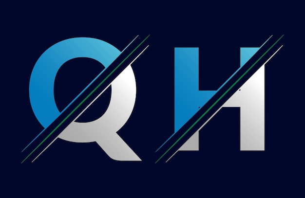 Diseño de ilustraciones de la plantilla del logotipo de la letra qh