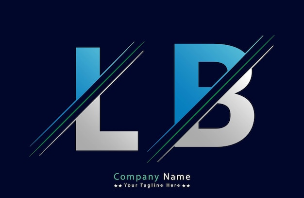 Diseño de ilustraciones de plantillas de letras del logotipo LB