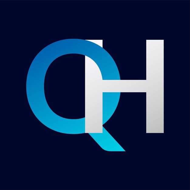 Diseño de ilustraciones de plantillas de letras del logotipo QH