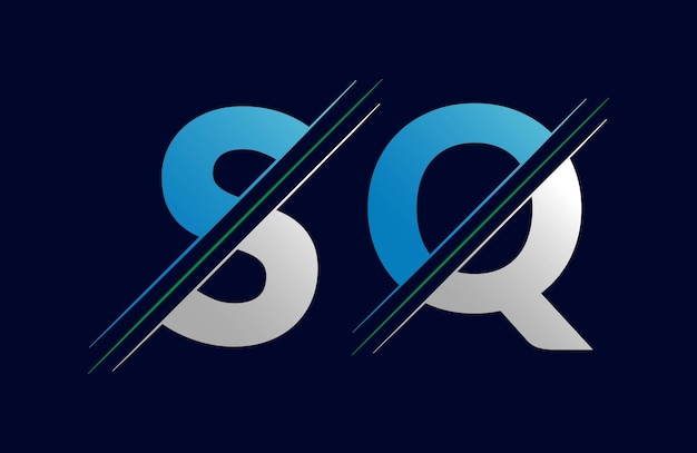 Diseño de ilustraciones de plantillas de letras del logotipo SQ