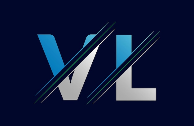 Diseño de ilustraciones de plantillas de letras del logotipo VL