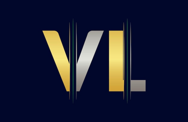Diseño de ilustraciones de plantillas de letras del logotipo VL