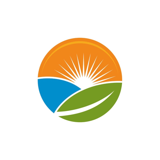 Diseño de ilustraciones de plantillas de logotipo de vectores de círculos agrícolas