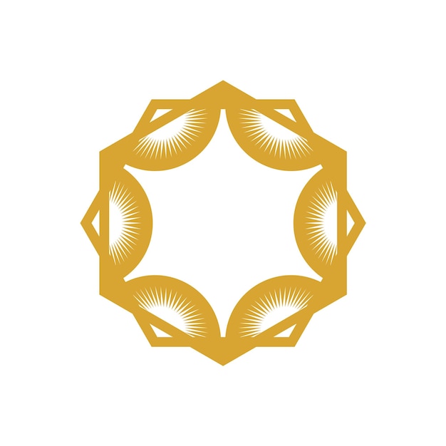 Diseño de ilustraciones de plantillas de logotipos ornamentales de flores abstractas