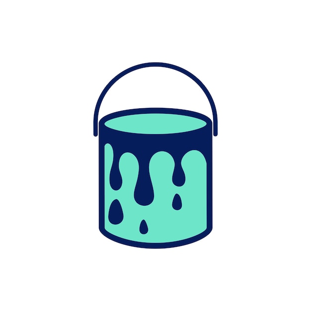 Diseño de ilustraciones de plantillas vectoriales de iconos de cubo de pintura