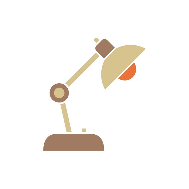 Diseño de ilustraciones de plantillas vectoriales de íconos de lámparas de escritorio