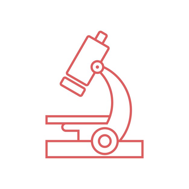 Diseño de ilustraciones de plantillas vectoriales de iconos de microscopio
