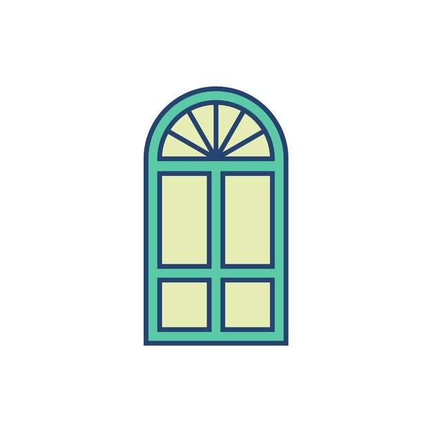 Diseño de ilustraciones de plantillas vectoriales de iconos de puertas