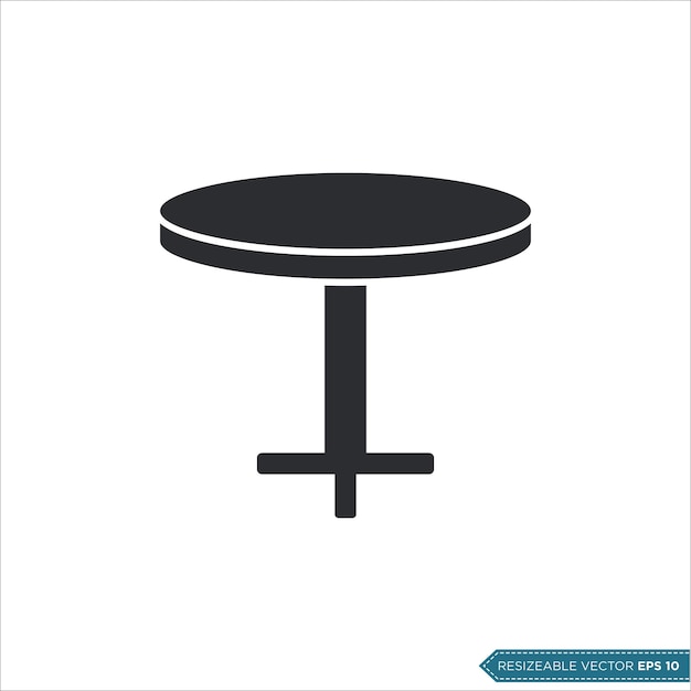Diseño de ilustraciones de plantillas vectoriales de iconos de tablas redondas