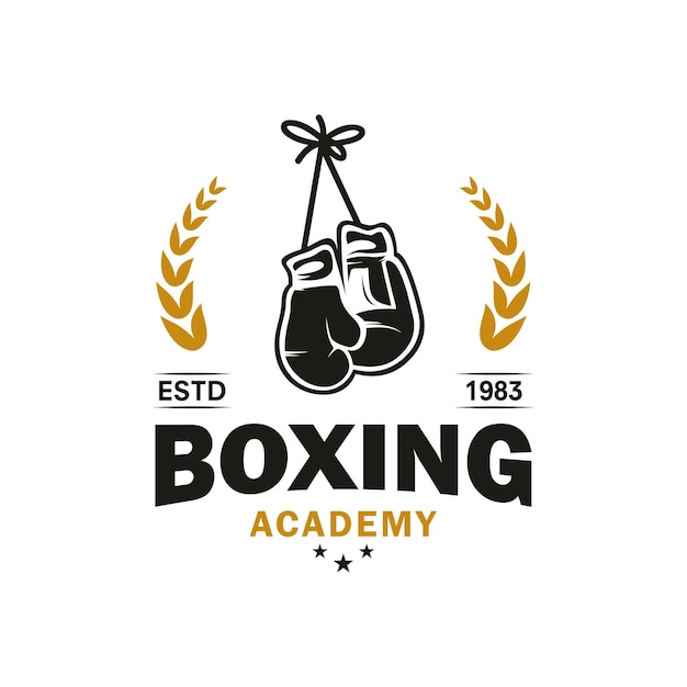 diseño de ilustraciones de plantillas vectoriales del logotipo de boxeo