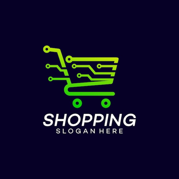 diseño de ilustraciones de plantillas vectoriales del logotipo del carrito de compras
