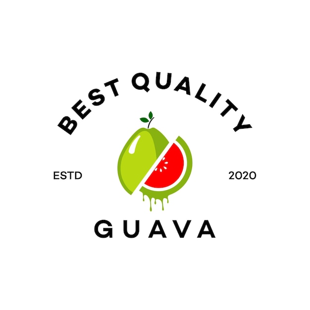 diseño de ilustraciones de plantillas vectoriales del logotipo de guayaba