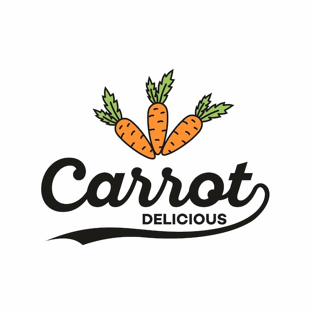 diseño de ilustraciones de plantillas vectoriales de logotipo de zanahoria naranja