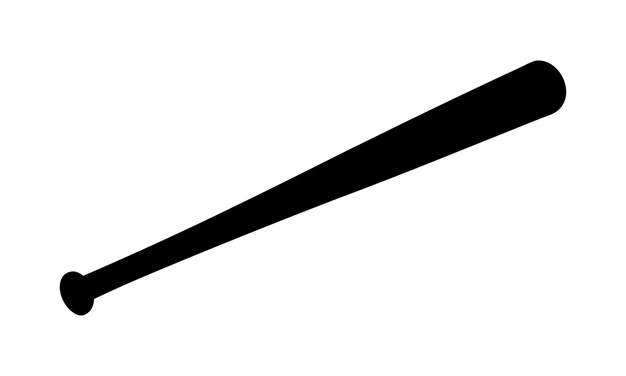 Diseño de ilustraciones de silueta de bate de béisbol vectorial