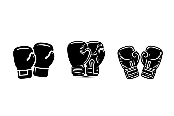 Diseño de ilustraciones de la silueta de los guantes de boxeo