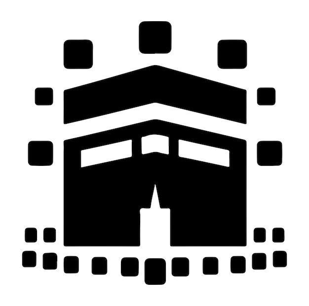 Diseño de ilustraciones de silueta vectorial del logotipo de Kaaba mínimo