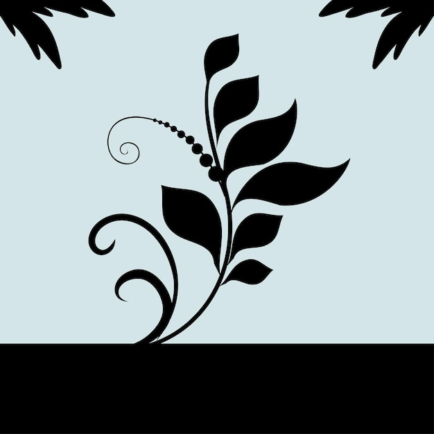 Diseño de ilustraciones de siluetas florales vectoriales 21