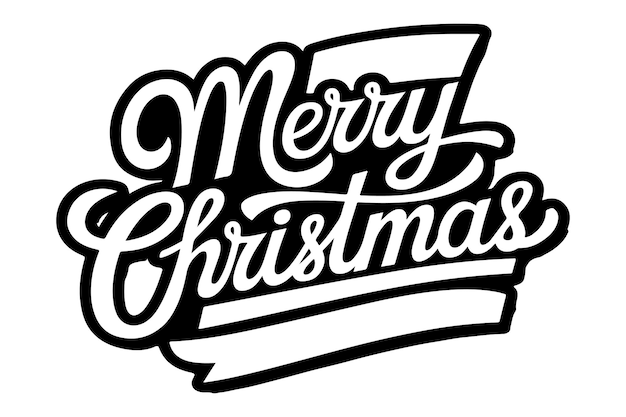 Diseño de ilustraciones tipográficas de Merry Christmas y Happy New Year
