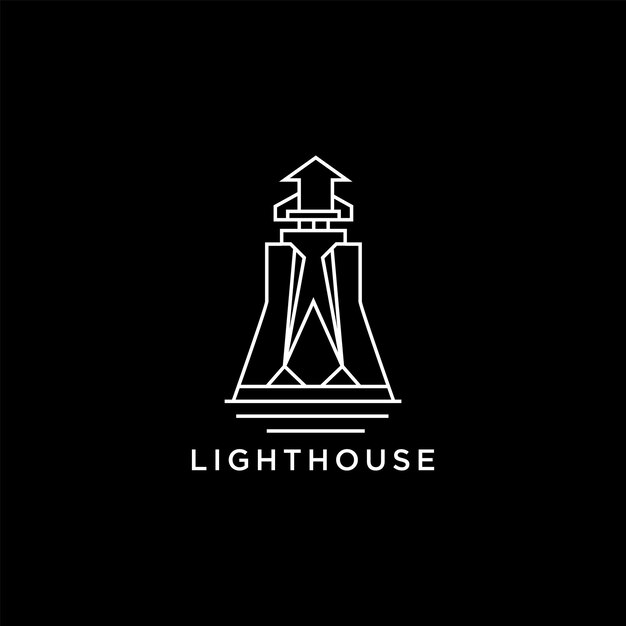 Diseño de ilustraciones vectoriales de arte de línea del logotipo de Light House