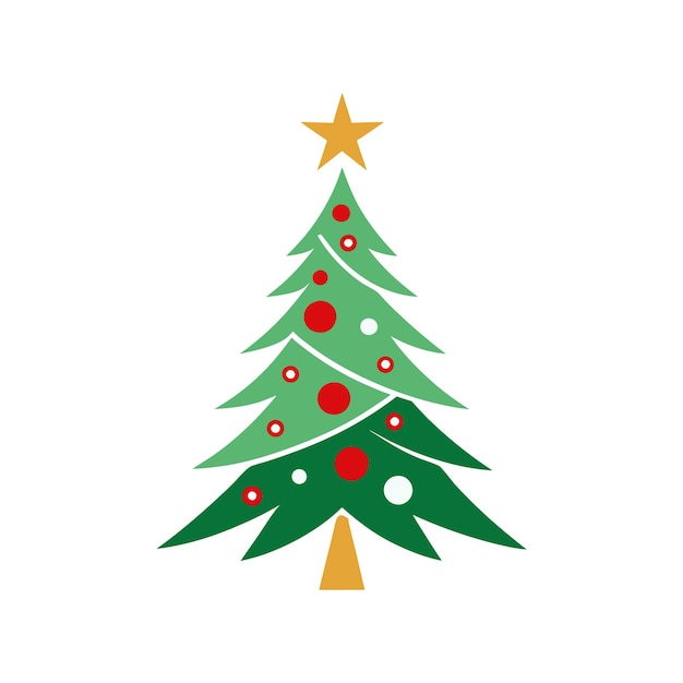 Diseño de ilustraciones vectoriales coloridas del árbol de Navidad