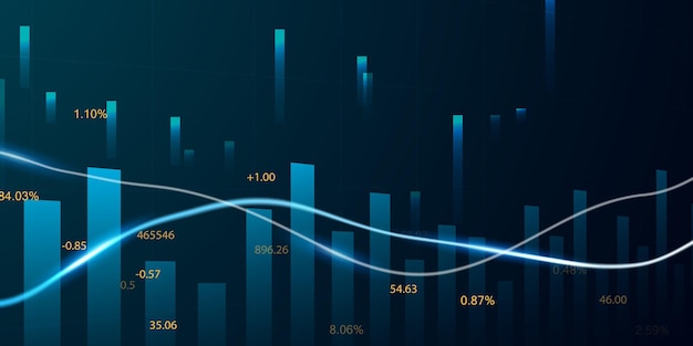 Diseño de ilustraciones vectoriales comerciales Gráficos bursátiles o gráficos comerciales Forex para ideas empresariales y financieras