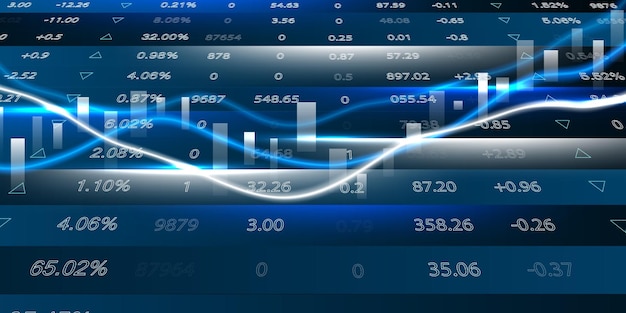 Diseño de ilustraciones vectoriales comerciales Gráficos bursátiles o gráficos comerciales Forex para ideas empresariales y financieras