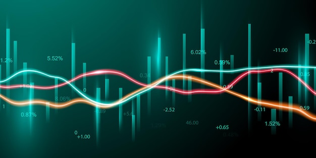 Vector diseño de ilustraciones vectoriales comerciales gráficos bursátiles o gráficos comerciales forex para ideas empresariales y financieras