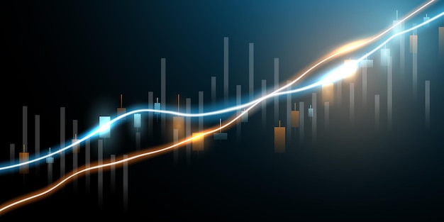 Diseño de ilustraciones vectoriales comerciales Gráficos bursátiles o gráficos comerciales Forex para ideas empresariales y financieras